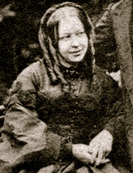 Susannah Spurgeon posed with the Cabbalistic inverted V Sign