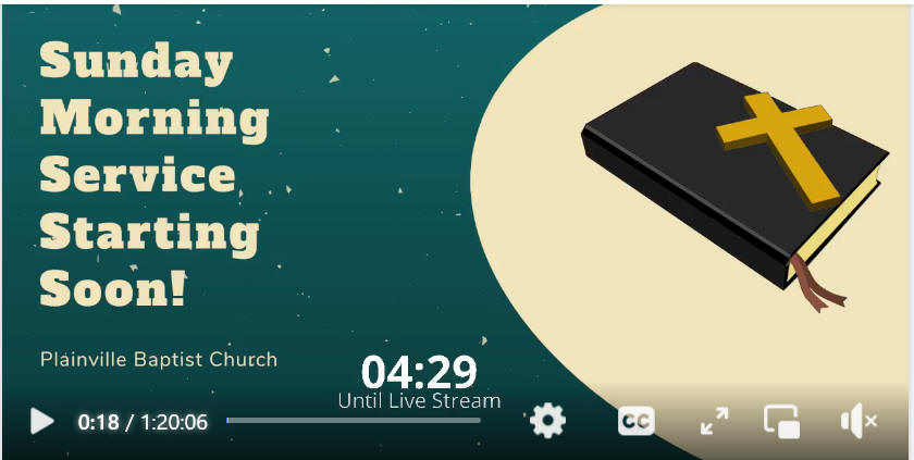 Plainville Baptist Church Sunday Morning Service Livestream: leaning cross