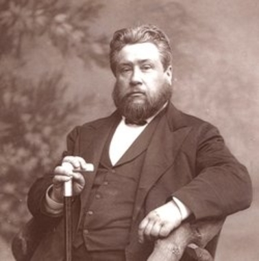 Charles Spurgeon with a cane displaying the Vulcan Hand Signal. 